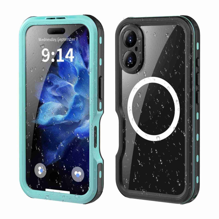 For iPhone 16 Plus RedPepper IP68 Waterproof Triple-proof MagSafe Phone Case(Black Blue) - iPhone 16 Plus Cases by RedPepper | Online Shopping UK | buy2fix