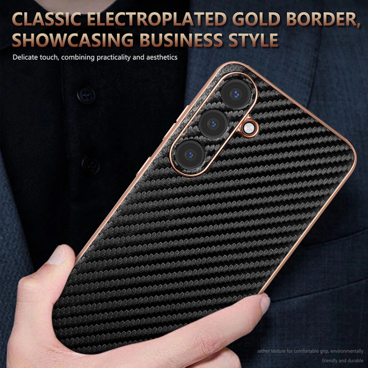 For Samsung Galaxy S25+ 5G AZNS Electroplated Edge Carbon Fiber Texture Phone Case(Blue) - Galaxy S25+ 5G Cases by AZNS | Online Shopping UK | buy2fix