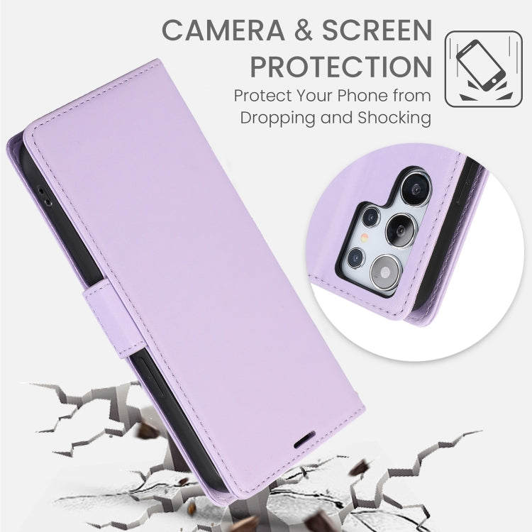 For Samsung Galaxy S25 Ultra 5G Side Buckle RFID Anti-theft Leather Phone Case(Light Purple) - Galaxy S25 Ultra 5G Cases by buy2fix | Online Shopping UK | buy2fix