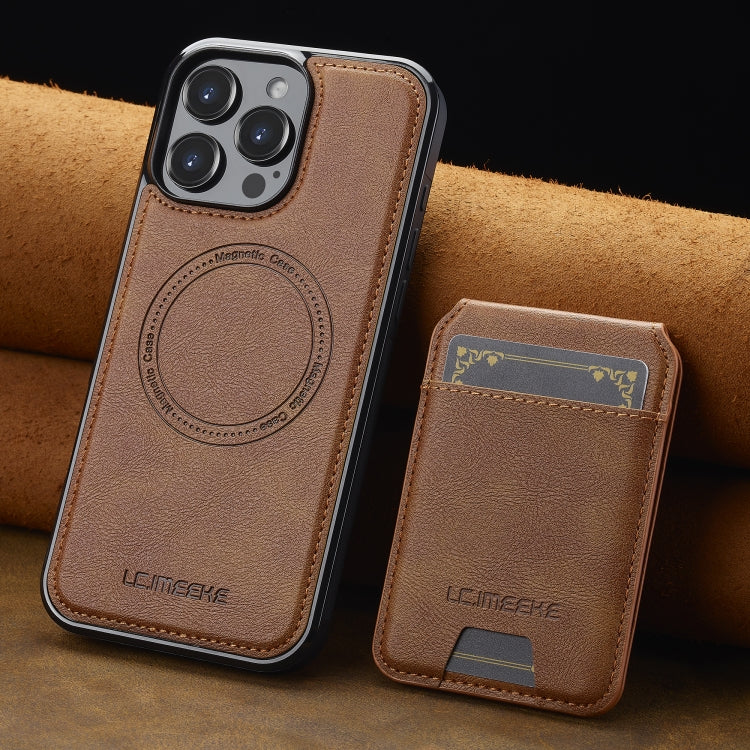 For iPhone 16 Pro Max LC.IMEEKE L3 Series Detachable RFID Card Bag Magsafe Phone Case(Brown) - iPhone 16 Pro Max Cases by LC.IMEEKE | Online Shopping UK | buy2fix