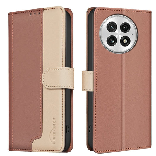 For OnePlus 13 Color Matching RFID Anti-theft Leather Phone Case(Brown) - OnePlus Cases by buy2fix | Online Shopping UK | buy2fix