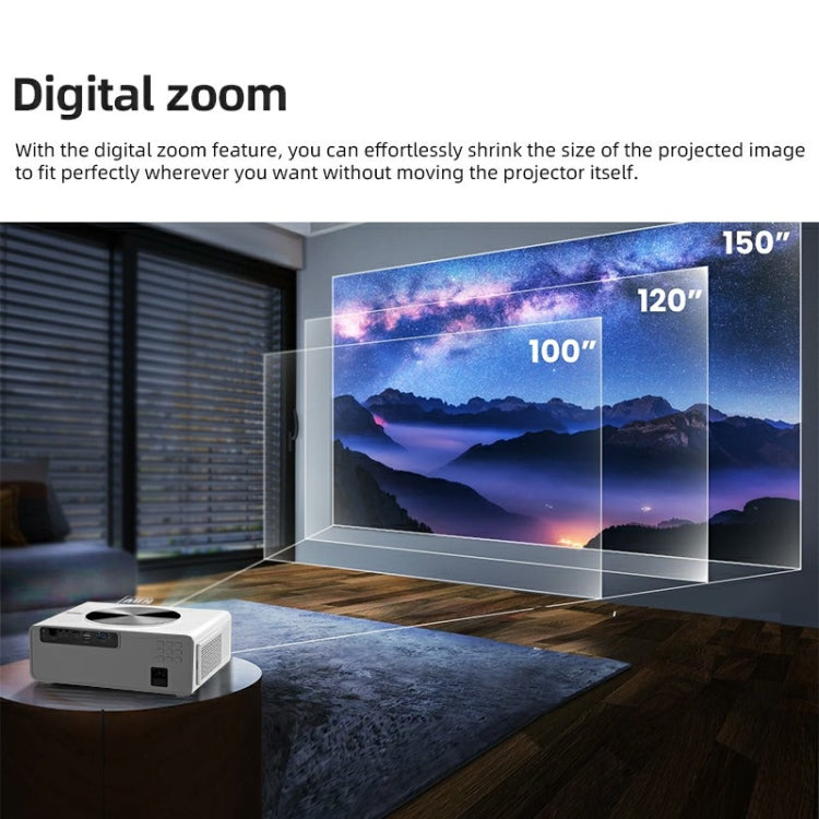 AUN AKEY7 MAX 1920x1080P HD Android LCD Projector EU Plug(White) - LED Projector by AUN | Online Shopping UK | buy2fix