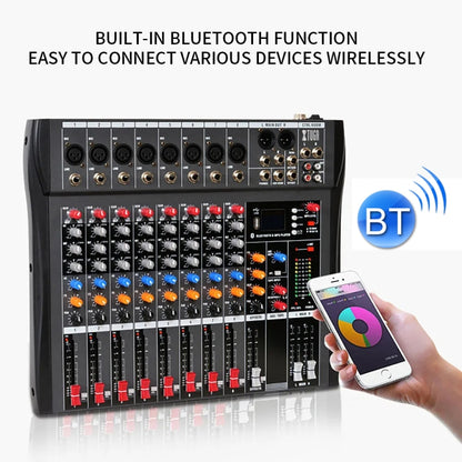 XTUGA CT80X 8-Channels Audio Mixer DJ Mixing Console with 48V Power Supply(AU Plug) - Live Sound Effects Processors by XTUGA | Online Shopping UK | buy2fix