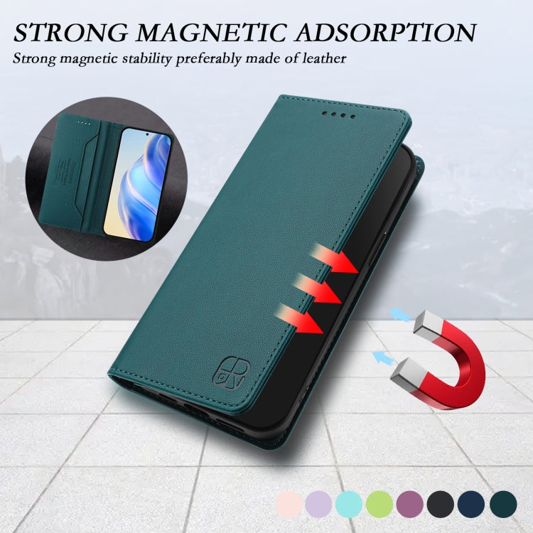 For Samsung Galaxy S24+ / S25+ 5G RC01 Dual-Folded Magnetic Suction RFID Leather Phone Case(Dark Green) - Galaxy S25+ 5G Cases by buy2fix | Online Shopping UK | buy2fix