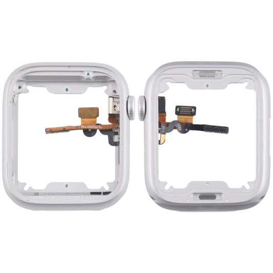 For Apple Watch Series  8 / 9 45MM GPS Aluminium Alloy Middle Frame Bezel Plate with Crown Spin Axis Flex Cable(Silver) - Middle Frame by buy2fix | Online Shopping UK | buy2fix