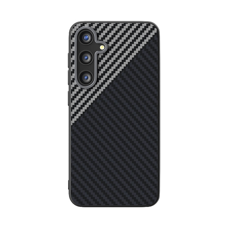 For Samsung Galaxy S25 5G / S24 5G ABEEL C Carbon Fiber Series 6D Micro Relief MagSafe Phone Case(Black Grey) - Galaxy S25 5G Cases by buy2fix | Online Shopping UK | buy2fix