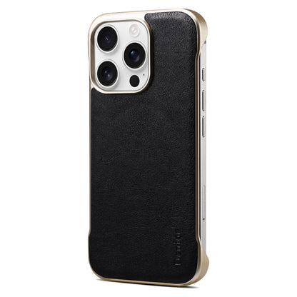 For iPhone 16 Pro Max Denior MagSafe Genuine Leather Calf Texture  Phone Case(Black) - iPhone 16 Pro Max Cases by Denior | Online Shopping UK | buy2fix