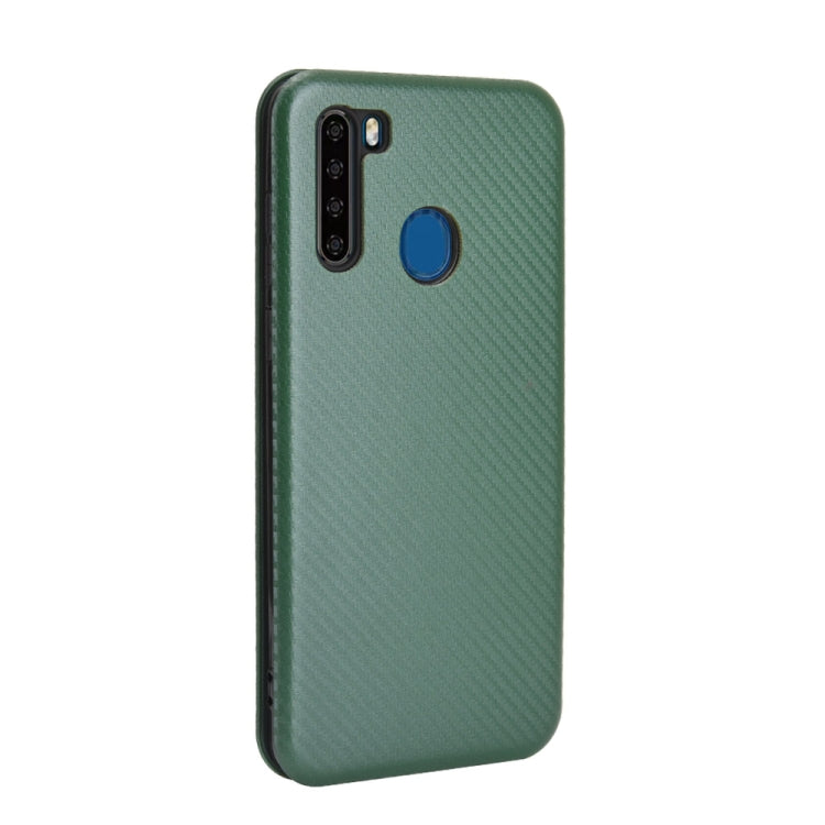 For Blackview A80 Pro Carbon Fiber Texture Horizontal Flip TPU + PC + PU Leather Case with Card Slot(Green) - More Brand by buy2fix | Online Shopping UK | buy2fix