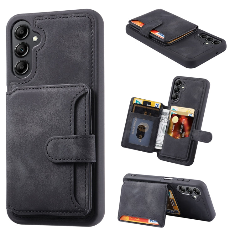 For Samsung Galaxy S25 5G Skin Feel Dream RFID Anti-theft PU Card Bag Phone Case(Black) - Galaxy S25 5G Cases by buy2fix | Online Shopping UK | buy2fix