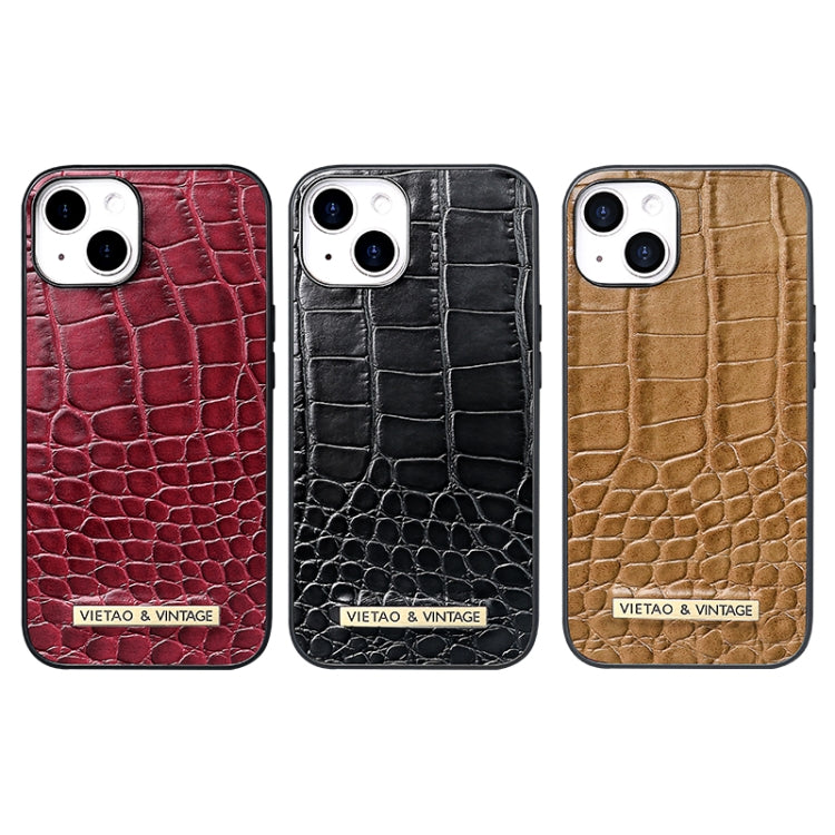 For iPhone 16 Pro Max VIETAO Alligator Texture PU Phone Case(Red) - iPhone 16 Pro Max Cases by VIETAO | Online Shopping UK | buy2fix