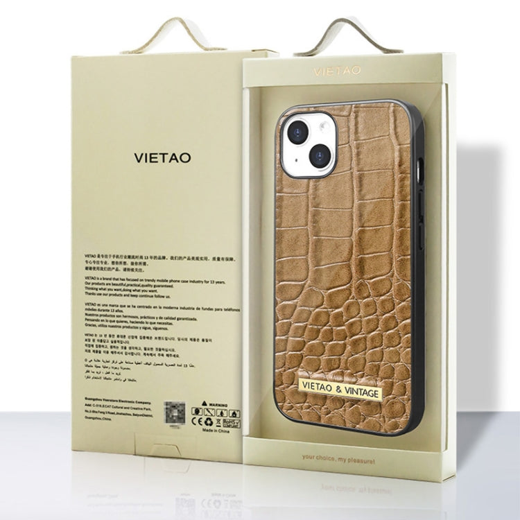 For iPhone 16 VIETAO Alligator Texture PU Phone Case(Red) - iPhone 16 Cases by VIETAO | Online Shopping UK | buy2fix