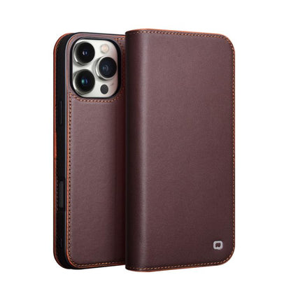 For iPhone 16 Pro QIALINO Classic Gen2 Genuine Leather Phone Case(Brown) - iPhone 16 Pro Cases by QIALINO | Online Shopping UK | buy2fix