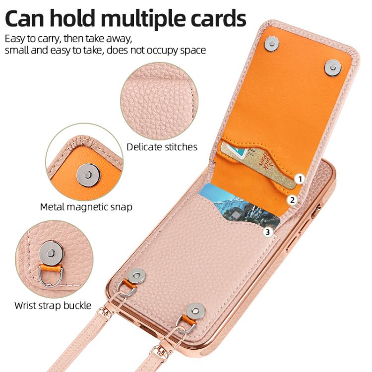 For iPhone 16 VIETAO Litchi Texture Wallet PU Phone Case with Lanyard(Orange) - iPhone 16 Cases by VIETAO | Online Shopping UK | buy2fix