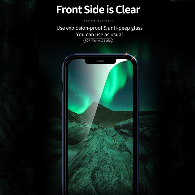 For iPhone 12 / 12 Pro Double Sides Tempered Glass Magnetic Adsorption Metal Frame Anti-peep Screen Case(Bright Green) - iPhone 12 / 12 Pro Cases by buy2fix | Online Shopping UK | buy2fix