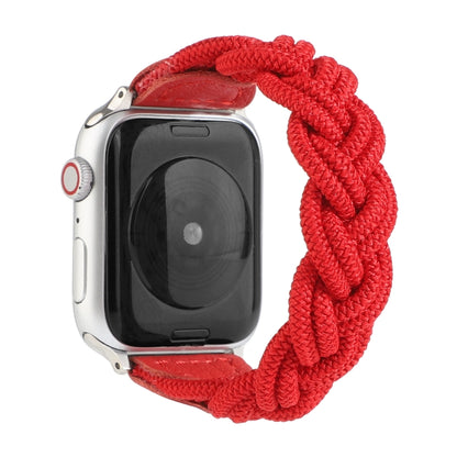 Elastic Woven Watch Band For Apple Watch Ultra 49mm&Watch Ultra 2 49mm / Series 9&8&7 45mm / SE 3&SE 2&6&SE&5&4 44mm / 3&2&1 42mm, Length:130mm(Red) - Watch Bands by buy2fix | Online Shopping UK | buy2fix