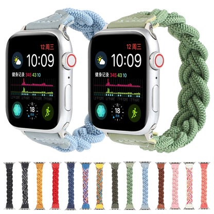 Elastic Woven Watch Band For Apple Watch Ultra 49mm&Watch Ultra 2 49mm / Series 9&8&7 45mm / SE 3&SE 2&6&SE&5&4 44mm / 3&2&1 42mm, Length:160mm(Sky Blue) - Watch Bands by buy2fix | Online Shopping UK | buy2fix