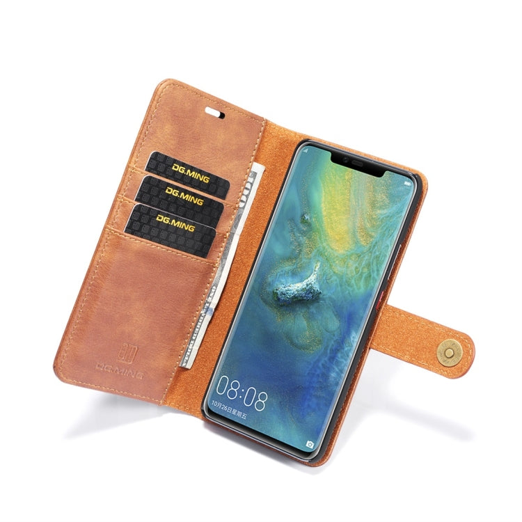 DG.MING Crazy Horse Texture Flip Detachable Magnetic Leather Case for Huawei Mate 20 Pro, with Holder & Card Slots & Wallet (Brown) - Huawei Cases by DG.MING | Online Shopping UK | buy2fix