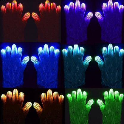 1 Pair Sequins Glowing Gloves LED Flash Gloves Dance and Party Supplies Halloween, Christmas and Other Festival Supplies - Glow Party Supplies by buy2fix | Online Shopping UK | buy2fix