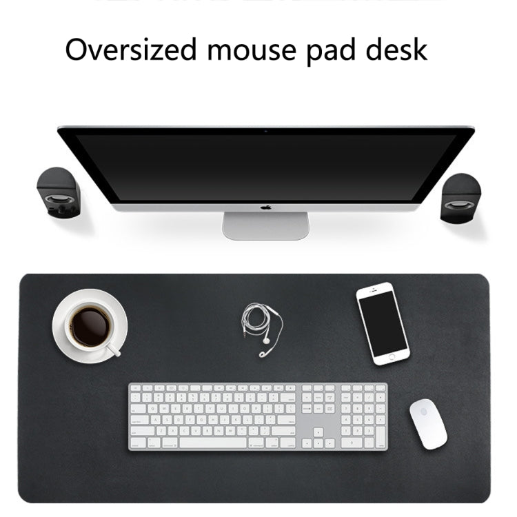 Multifunction Business Double Sided PU Leather Mouse Pad Keyboard Pad Table Mat Computer Desk Mat, Size: 120 x 60cm(Green + Silver) - Desk Pads by buy2fix | Online Shopping UK | buy2fix