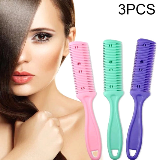 3pcs Hair Tools Double-sided Knife Hair Comb Hair Bangs Trimmer Thinning Device Hair Clipper,  Random Color Delivery - Manual Razor by buy2fix | Online Shopping UK | buy2fix