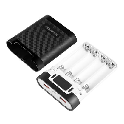 HAWEEL DIY 4x 18650 Battery (Not Included) 10000mAh Dual-way QC Charger Power Bank Shell Box with 2x USB Output & Display, Support PD / QC / SCP / FCP / AFC / PPS / PE (Black) - Power Bank Box by HAWEEL | Online Shopping UK | buy2fix