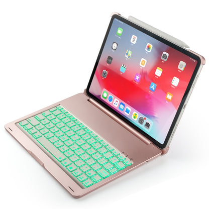 F105A Colorful Backlight Aluminum Backplane Wireless Bluetooth Keyboard Tablet Case for iPad Pro 11 inch （2018） (Rose Gold) - For iPad Pro by buy2fix | Online Shopping UK | buy2fix