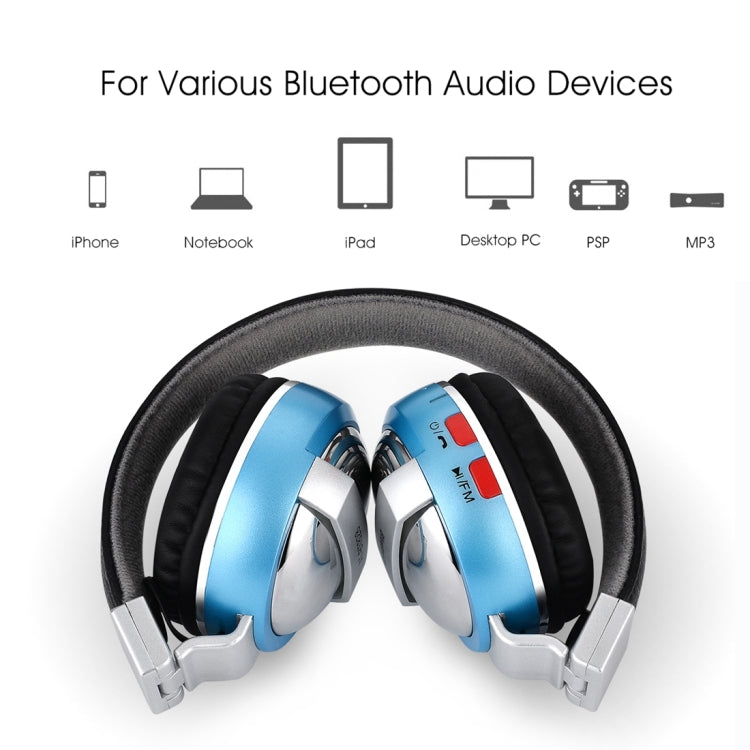 BTH-868 Stereo Sound Quality V4.2 Bluetooth Headphone, Bluetooth Distance: 10m, Support 3.5mm Audio Input & FM(Blue) - Headset & Headphone by buy2fix | Online Shopping UK | buy2fix