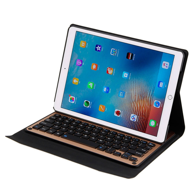 FT-1039B Detachable Bluetooth 3.0 Aluminum Alloy Keyboard + Lambskin Texture Leather Tablet Case for iPad Pro 10.5 inch / iPad Air (2019), with Water Repellent / Three-gear Angle Adjustment / Magnetic / Sleep Function (Gold) - For iPad Pro by buy2fix | Online Shopping UK | buy2fix