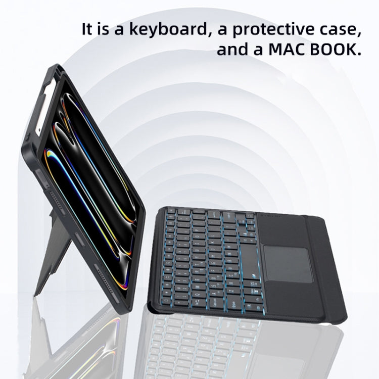 T13B-AS Detachable Rotating Backlit Touch Bluetooth Keyboard Case For iPad Pro 11 2024 - For iPad Pro by buy2fix | Online Shopping UK | buy2fix