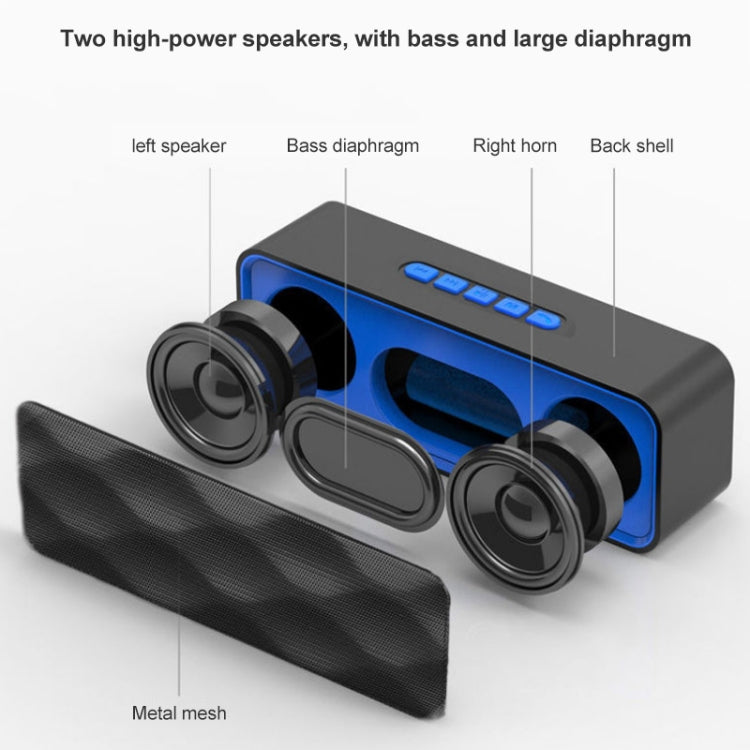 SC211 Pro Outdoor Multi-function Card Wireless Bluetooth Speaker Upgraded Version(Blue) - Desktop Speaker by buy2fix | Online Shopping UK | buy2fix