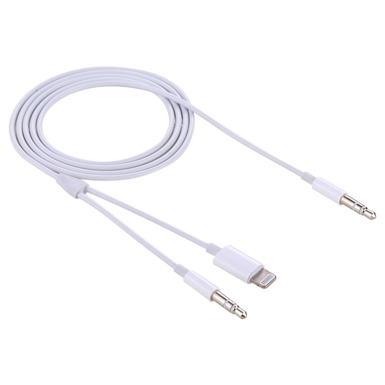 MH030 1m 2 in 1 8 Pin Male & 3.5mm Male to 3.5mm Male AUX Audio Cable For iPhone, iPad, Samsung, Huawei, Xiaomi, HTC - Video & Audio Cable by buy2fix | Online Shopping UK | buy2fix