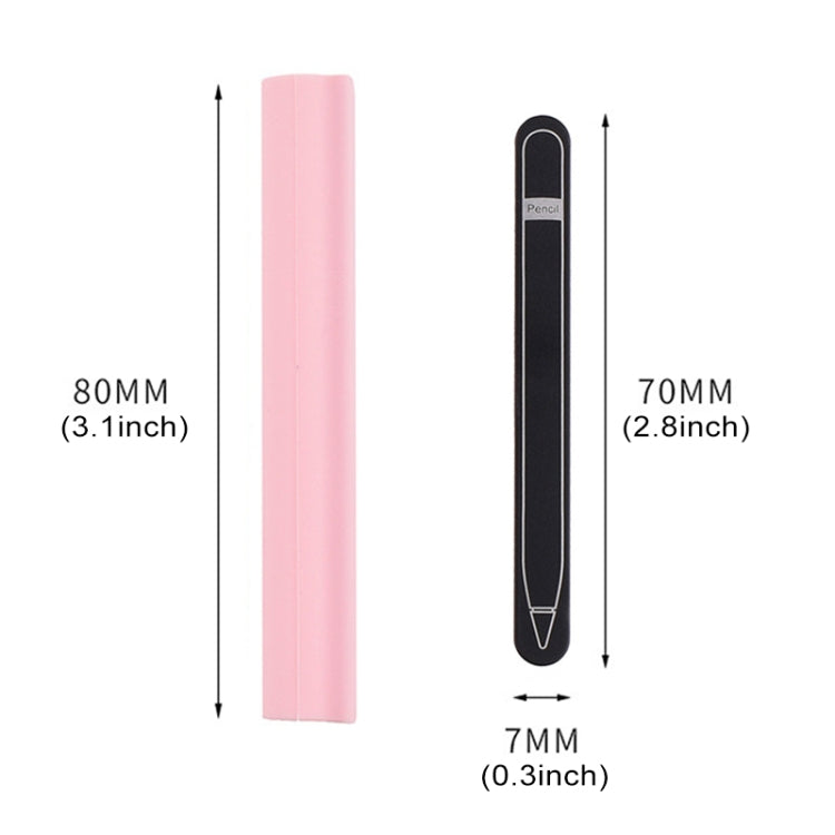 Magnetic Sleeve Silicone Holder Grip Set for Apple Pencil (Pink) - Pencil Accessories by buy2fix | Online Shopping UK | buy2fix