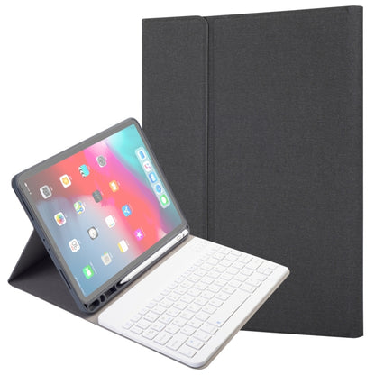 RK11 For iPad Pro 11 inch Silk Texture Detachable Plastic Bluetooth Keyboard Leather Tablet Case with Pen Slot & Stand Function(Black) - For iPad Pro by buy2fix | Online Shopping UK | buy2fix