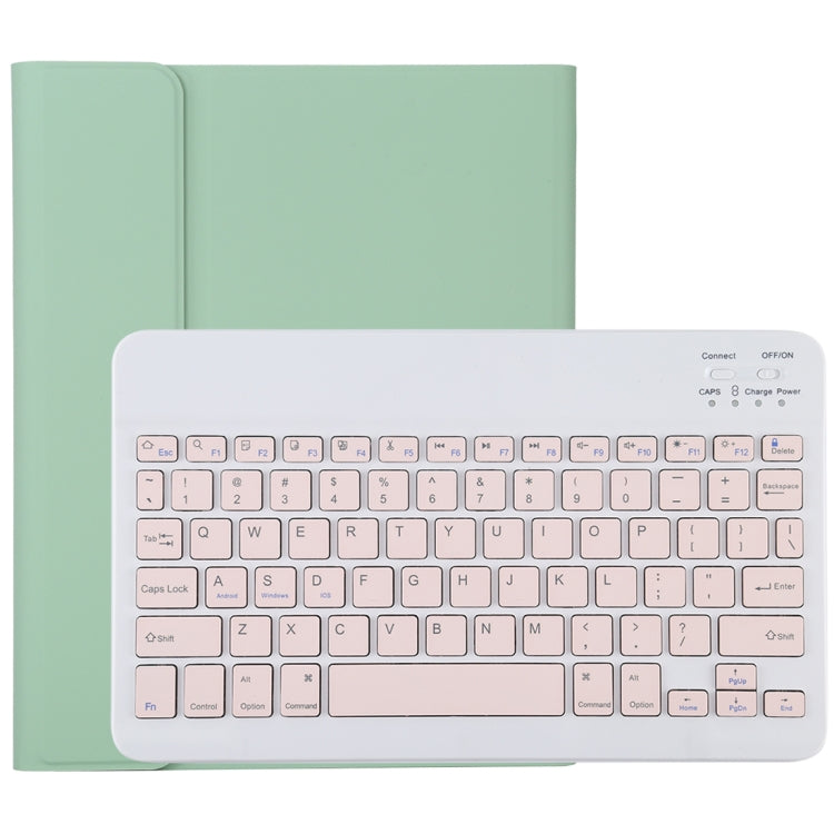 TG11B Detachable Bluetooth Pink Keyboard + Microfiber Leather Tablet Case for iPad Pro 11 inch (2020), with Pen Slot & Holder (Green) - For iPad Pro by buy2fix | Online Shopping UK | buy2fix