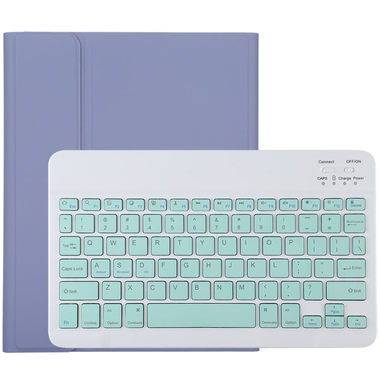 TG11B Detachable Bluetooth Green Keyboard + Microfiber Leather Tablet Case for iPad Pro 11 inch (2020), with Pen Slot & Holder (Purple) - For iPad Pro by buy2fix | Online Shopping UK | buy2fix