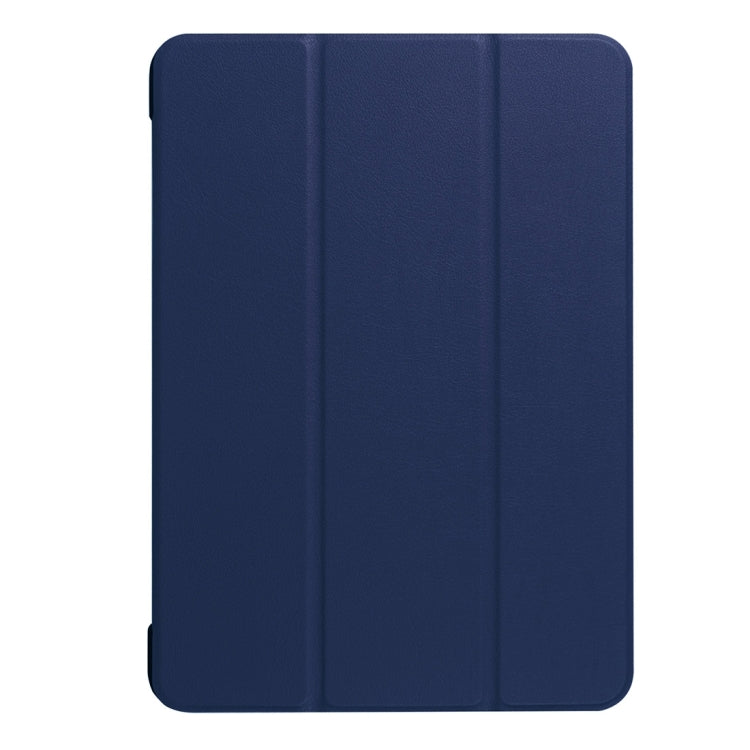 For iPad Pro 10.5 inch PU Litchi Texture 3-folding Smart Case Clear Back Cover with Holder(navy) - iPad Pro 10.5 inch Cases by buy2fix | Online Shopping UK | buy2fix