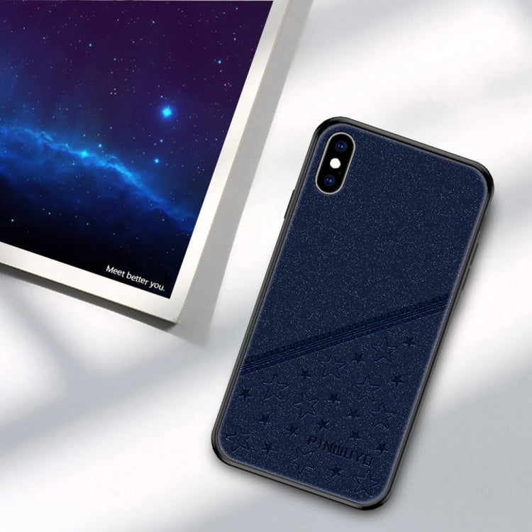 For iPhone XS Max PINWUYO Full Coverage Waterproof Shockproof PC+TPU+PU Case (Blue) - More iPhone Cases by PINWUYO | Online Shopping UK | buy2fix