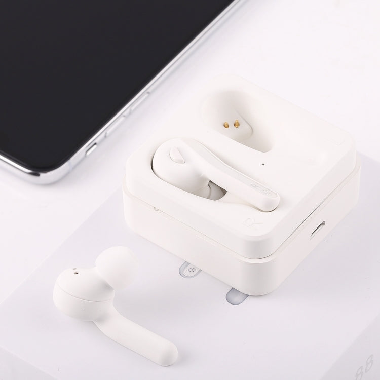 T-88 TWS Bluetooth V5.0 Wireless Stereo Earphones with Magnetic Charging Box(White) - TWS Earphone by buy2fix | Online Shopping UK | buy2fix