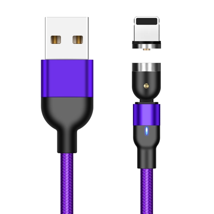 1m 2A Output USB to 8 Pin Nylon Braided Rotate Magnetic Charging Cable(Purple) - Charging Cable & Head by buy2fix | Online Shopping UK | buy2fix