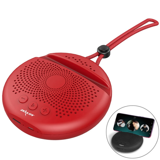 ZEALOT S24 Portable Stereo Bluetooth Speaker with Lanyard & Mobile Card Slot Holder, Supports Hands-free Call & TF Card (Red) - Desktop Speaker by ZEALOT | Online Shopping UK | buy2fix