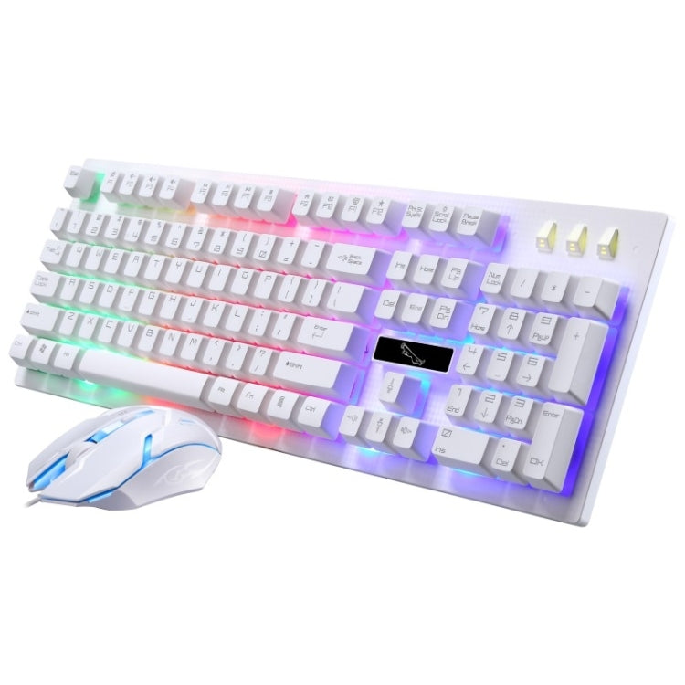 ZGB G20 1600 DPI Professional Wired Glowing Mechanical Feel Suspension Keyboard + Optical Mouse Kit for Laptop, PC(White) - Wired Keyboard by buy2fix | Online Shopping UK | buy2fix