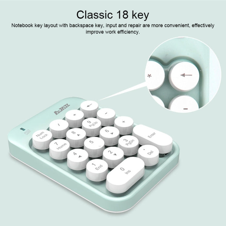 Ajazz AK18 2.4G Mini Wireless Mixed Color Keys Numeric Keyboard (Black) - Wireless Keyboard by Ajazz | Online Shopping UK | buy2fix