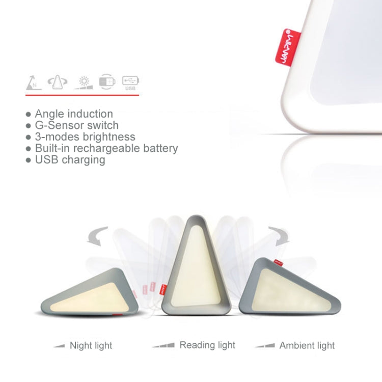 USB Charging Flip Lamp G-sensor LED Light (White) - Desk Lamps by buy2fix | Online Shopping UK | buy2fix