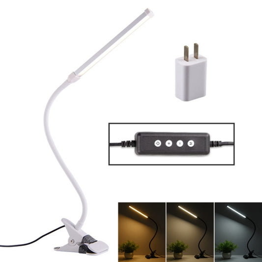 LED Desk Lamp 8W Folding Adjustable USB Charging Eye Protection Table Lamp, USB Charge Version + Power Plug(White) - Desk Lamps by Fonkin | Online Shopping UK | buy2fix