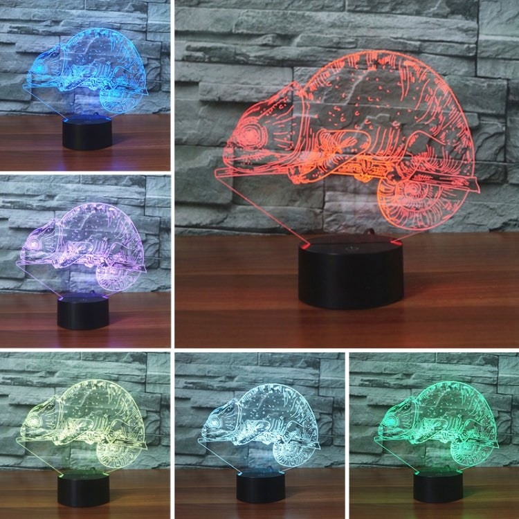 Chameleon Shape 3D Colorful LED Vision Light Table Lamp, 16 Colors Remote Control Version - Novelty Lighting by buy2fix | Online Shopping UK | buy2fix