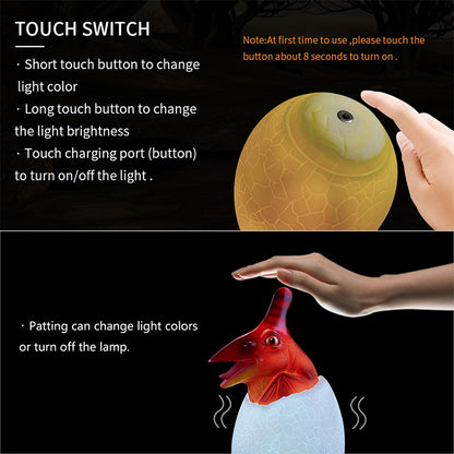 Pterosaur Shape Creative Touch 3D Decorative Night Light, 3-color Patting Version - Night Lights by buy2fix | Online Shopping UK | buy2fix