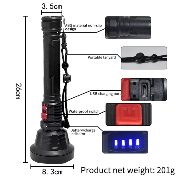 L-826 Single Core 3W USB Rechargeable Mini Portable Glare LED Flashlight - LED Flashlight by buy2fix | Online Shopping UK | buy2fix