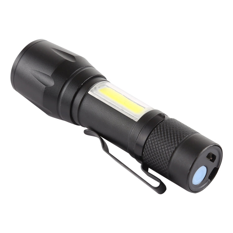 A3 USB Charging Waterproof Zoomable XPE + COB Flashlight with 3-Modes & Clip & Storage Box - LED Flashlight by buy2fix | Online Shopping UK | buy2fix