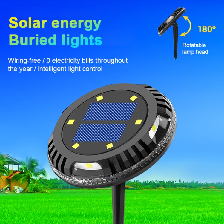 TG-JG00127 10 LEDs Solar Outdoor Waterproof Plastic Garden Decorative Ground Plug Light Intelligent Light Control Buried Light, White Light - Solar Lights by buy2fix | Online Shopping UK | buy2fix