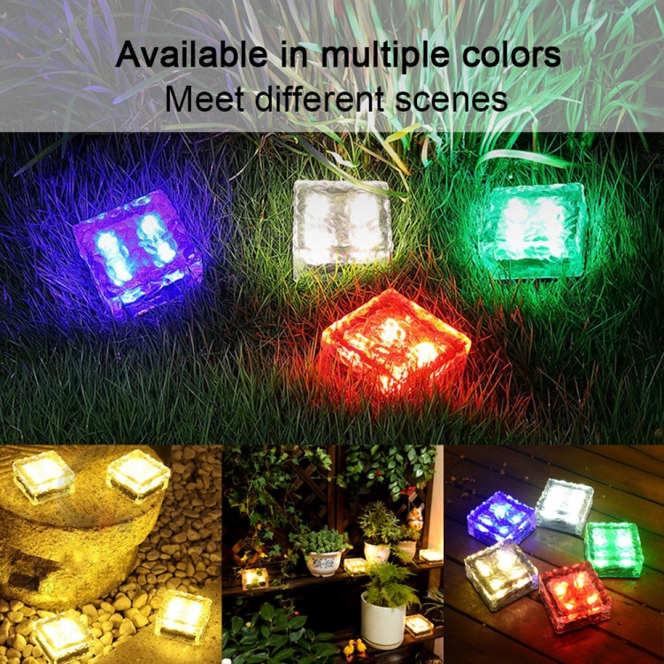 Solar Powered Square Tempered Glass Outdoor LED Buried Light Garden Decoration Lamp IP55 Waterproof，Size: 10 x 10 x 5.2cm(Red Light) - Buried Lights by buy2fix | Online Shopping UK | buy2fix